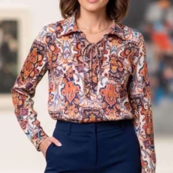 BCBGMaxAzria Paisley Blouse - Picture 1 of 9